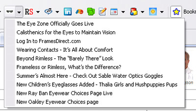 Click on the down arrow to get to Frames Direct blog feed