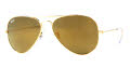 Ray Ban 3025 Large Metal Aviator Sunglasses in Gold/Gold Mirror Glass Lenses 