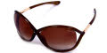 692 Dark Brown Transparent - Rose Gold Temple / Brown Gradient Lens