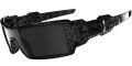 (24-058) Polished Black Silver Ghost Text / Black Iridium