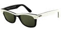 (956) Top White on Black / Crystal Green