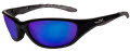 698 Gloss Black / Polarized Blue Mirror lenses