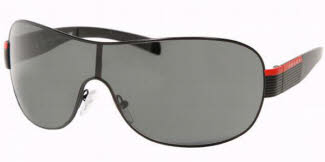 Prada Sport 54HS 1BO1A1 Demi Shiny Black Gray lenses Sunglasses