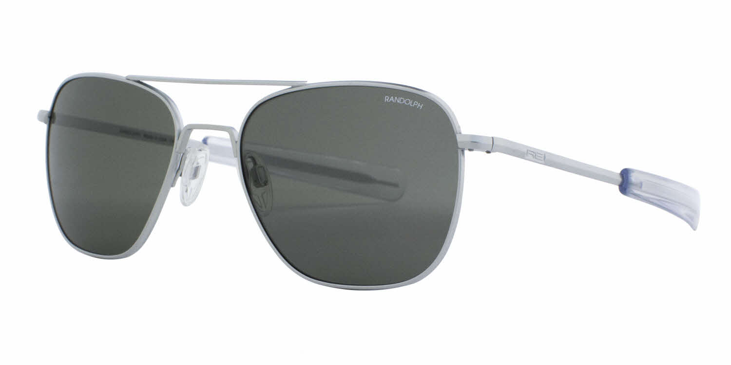 Randolph Engineering Aviator Bayonet Temple Sunglasses: Chrome Gray