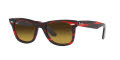 Ray-Ban RB2140F - Alternate Fit Original Wayfarer Striped Red / Gradient Brown (136285) Sunglasses - Color Image