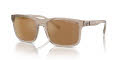 Armani Exchange AX4145S Shiny-Transparent-Brown / Brown-Mirror-Gold-Polarized (83445A) Sunglasses - Color Image