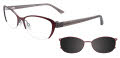 Takumi TK1013 With Magnetic Clip-On Lens Satin Dark Red with Clip on Lens (30) Eyeglasses - Color Image