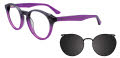 Takumi TK1017 With Magnetic Clip-On Lens Crystal Purple & Black Gold Shimmer with Clip on Lens (080) Eyeglasses - Color Image