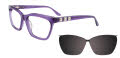 Takumi TK1035 With Magnetic Clip-On Lens Violet Crystal with Polarized Clip on Lens (80)  Eyeglasses - Color Image