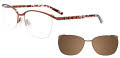 Takumi TK1083 With Magnetic Clip-On Lens Satin brown w/ clip on lens (010) Eyeglasses - Color Image