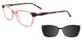 Takumi TK1088 With Magnetic Clip-On Lens Pink Crystal with clip on lens (030) Eyeglasses - Color Image
