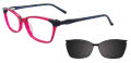 Takumi TK1088 With Magnetic Clip-On Lens Dark Pink Crystal with clip on lens (035) Eyeglasses - Color Image