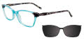 Takumi TK1088 With Magnetic Clip-On Lens Aqua Crystal with clip on lens (060) Eyeglasses - Color Image