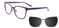 Takumi TK1097 With Magnetic Clip-On Lens Purple & Multi with Clip on Lens (080) Eyeglasses - Color Image
