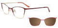 Takumi TK1106 With Magnetic Clip-On Lens Satin Dark Red & Gold (10) Eyeglasses - Color Image