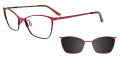 Takumi TK1106 With Magnetic Clip-On Lens Satin Dark Pink & Dark Brown with clip on lens (030) Eyeglasses - Color Image