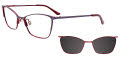Takumi TK1106 With Magnetic Clip-On Lens Satin Dark Red & Steel Blue with clip on lens (035) Eyeglasses - Color Image
