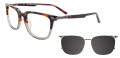 Takumi TK1108 With Magnetic Clip-On Lens Demi Brown & Crystal Grey (010) Eyeglasses - Color Image