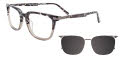 Takumi TK1108 With Magnetic Clip-On Lens Demi Grey & Crystal Grey (020) Eyeglasses - Color Image