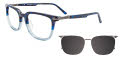 Takumi TK1108 With Magnetic Clip-On Lens Demi Blue & Crystal Blue (050) Eyeglasses - Color Image