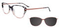 Takumi TK1111 With Magnetic Clip-On Lens Crystal Brown & Demi Grey with Clip on lens (010) Eyeglasses - Color Image