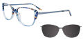 Takumi TK1111 With Magnetic Clip-On Lens Crystal Blue & Blue Marbled with clip on lens (050) Eyeglasses - Color Image