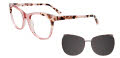Takumi TK1112 With Magnetic Clip-On Lens Light Pink Crystal & Demi Pink (030) Eyeglasses - Color Image