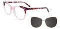 Takumi TK1112 With Magnetic Clip-On Lens Light Purple Crystal & Demi Purple (080) Eyeglasses - Color Image