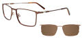 Takumi TK1115 With Magnetic Clip-On Lens Matte Brown & Dark Brown with Clip on lens (010) Eyeglasses - Color Image