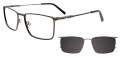 Takumi TK1115 With Magnetic Clip-On Lens Matte Dark Grey & Black with Clip on lens (090) Eyeglasses - Color Image