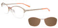 Takumi TK1117 With Magnetic Clip-On Lens Satin light Salmon& Steel (035) Eyeglasses - Color Image