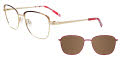 Takumi TK1118 With Magnetic Clip-On Lens Burgundy & Shiny Gold with clip on lens (010) Eyeglasses - Color Image