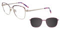 Takumi TK1118 With Magnetic Clip-On Lens Purple & Shiny Silver with clip on lens (080) Eyeglasses - Color Image