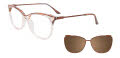 Takumi TK1121 With Magnetic Clip-On Lens Brown Marbled & Crystal Light Brown (010) Eyeglasses - Color Image