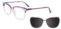 Takumi TK1121 With Magnetic Clip-On Lens Purple Marbled & Crystal Light Plum (080) Eyeglasses - Color Image
