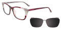Takumi TK1122 With Magnetic Clip-On Lens Pink Marbled & Light Grey (030) Eyeglasses - Color Image