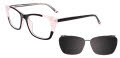 Takumi TK1122 With Magnetic Clip-On Lens Black & Light Pink (090) Eyeglasses - Color Image