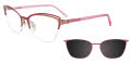 Takumi TK1124 With Magnetic Clip-On Lens Satin Pink & Light Steel (030) Eyeglasses - Color Image