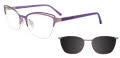 Takumi TK1124 With Magnetic Clip-On Lens Satin Purple & Light Pink (080) Eyeglasses - Color Image