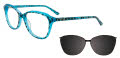 Takumi TK1126 With Magnetic Clip-On Lens Turquoise Crystal With Animal Print (060) Eyeglasses - Color Image