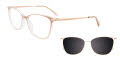 Takumi TK1128 With Magnetic Clip-On Lens Beige & Crystal (010) Eyeglasses - Color Image