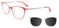 Takumi TK1128 With Magnetic Clip-On Lens Red & Crystal (030) Eyeglasses - Color Image