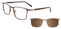 Takumi TK1131 With Magnetic Clip-On Lens Matt Dark Brown & Dark Gold (010) Eyeglasses - Color Image