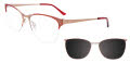 Takumi TK1138 With Magnetic Clip-On Lens Red & Matt Gold with polarized clip on lens (30) Eyeglasses - Color Image