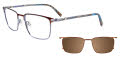 Takumi TK1147 With Magnetic Clip-On Lens Matt Brown & Matt Steel Blue (10) Eyeglasses - Color Image