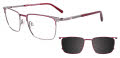 Takumi TK1147 With Magnetic Clip-On Lens Matt Steel & Matt Burgundy with polarized clip on lens (020) Eyeglasses - Color Image