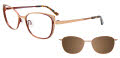 Takumi TK1148 With Magnetic Clip-On Lens Matte Gold & Dark Brown with polarized clip on lens (10) Eyeglasses - Color Image