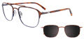 Takumi TK1151 With Magnetic Clip-On Lens Demi Brown & Grey with polarized clip on lens (010) Eyeglasses - Color Image