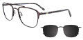 Takumi TK1151 With Magnetic Clip-On Lens Demi Black & Black with polarized clip on lens (090) Eyeglasses - Color Image