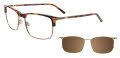 Takumi TK1152 With Magnetic Clip-On Lens Demi Amber & Matte Light Brown with polarized clip on lens (10) Eyeglasses - Color Image